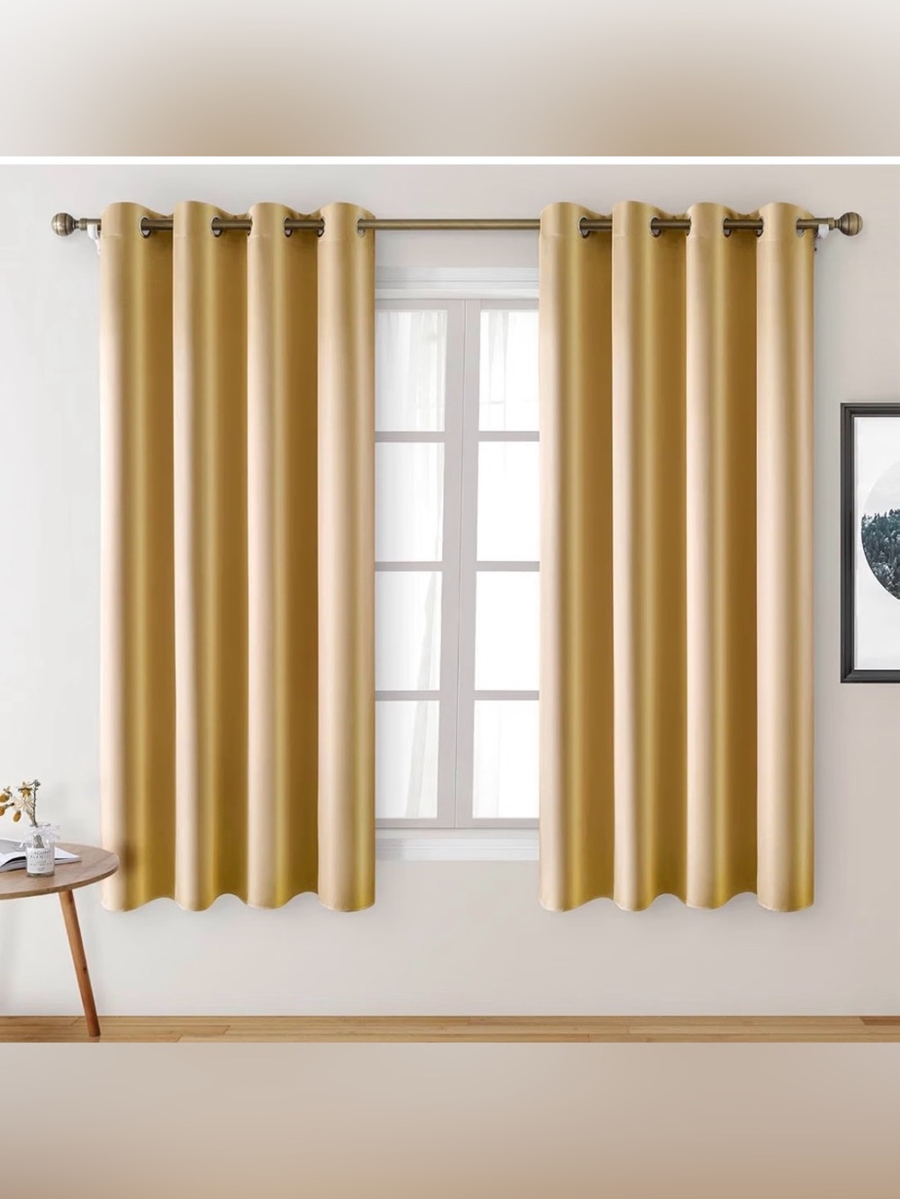 Gold Blackout Grommet-Top Curtains -